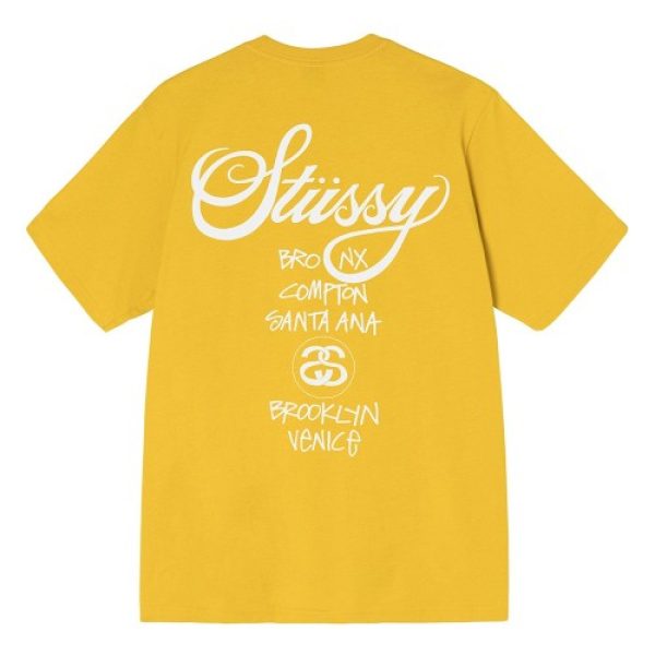 Stussy World Tour Tee Yellow